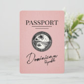 Pink - Pass für die Dominikanische Republik Save t Save The Date (Stehend Vorderseite)