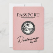 Pink - Pass für die Dominikanische Republik Save t The Date (Vorderseite)