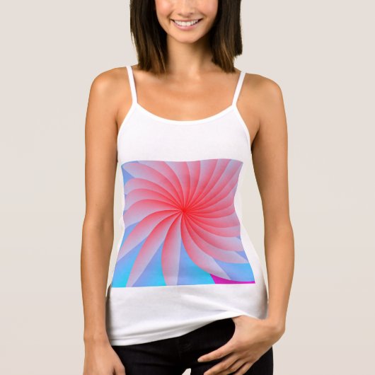 Pink Passion Blume Spaghetti Strap Tank Top (Vorderseite)