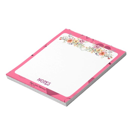 Pink Passion Heart Editor Notizblock (Rotiert)