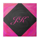 Pink Passion Monogram Fliese (Vorderseite)