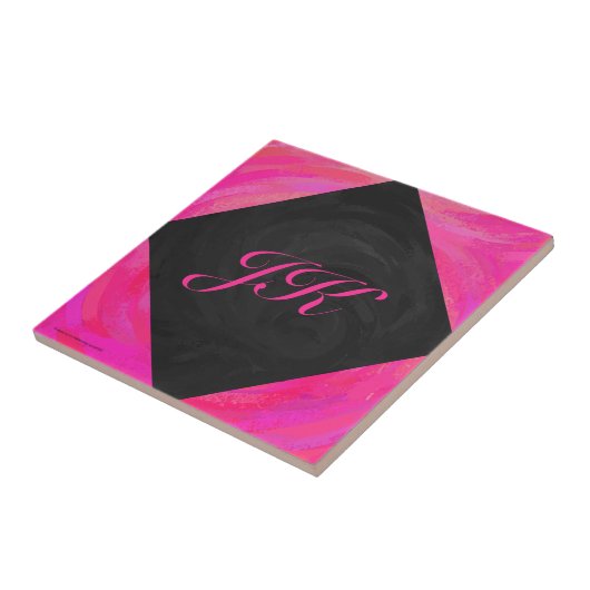 Pink Passion Monogram Fliese (Seite)
