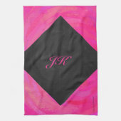 Pink Passion Monogram Geschirrtuch (Vertikal)