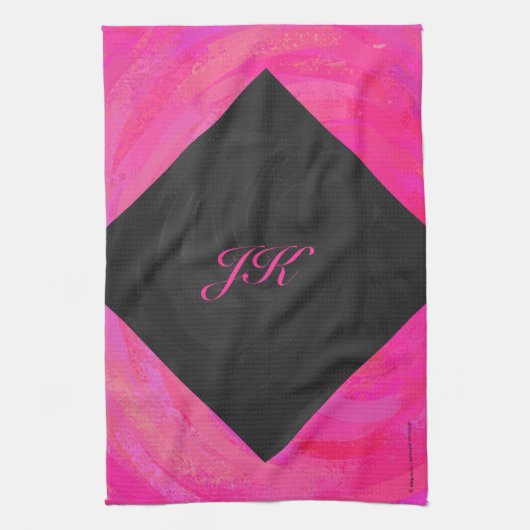 Pink Passion Monogram Geschirrtuch (Vertikal)