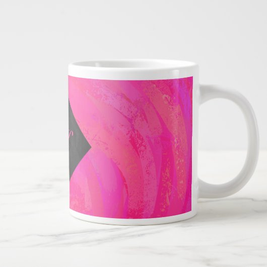 Pink Passion Monogram Jumbo-Tasse (Rechts)