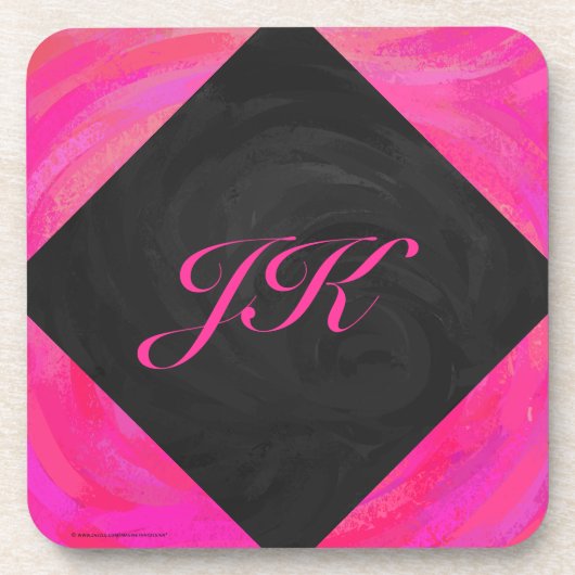 Pink Passion Monogram Untersetzer (Vorderseite)