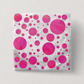 Pink Passion Polka Dot Pattern Button (Vorderseite)