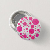 Pink Passion Polka Dot Pattern Button (Vorne & Hinten)