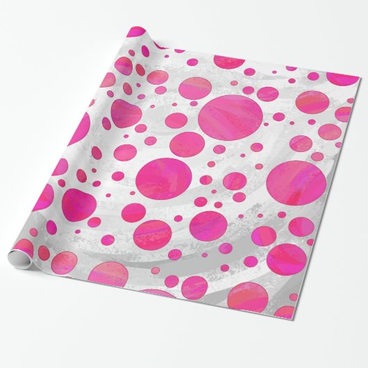 Pink Passion Polka Dot Pattern Geschenkpapier (Ungerollt)