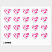 Pink Passion Polka Dot Pattern Herz-Aufkleber (Blatt)