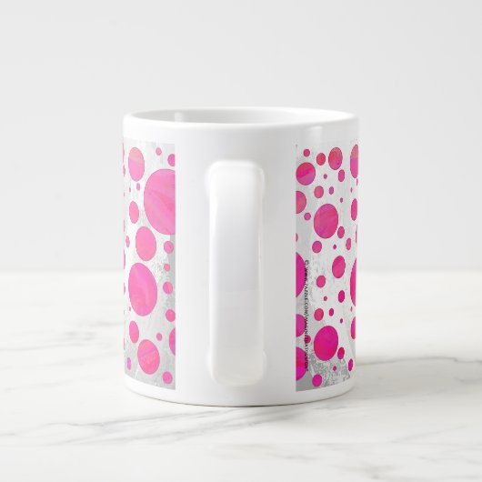 Pink Passion Polka Dot Pattern Jumbo-Tasse (Rückseite)