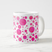 Pink Passion Polka Dot Pattern Jumbo-Tasse (Vorderseite Rechts)