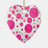Pink Passion Polka Dot Pattern Keramik Ornament (Rechts)