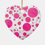 Pink Passion Polka Dot Pattern Keramik Ornament (Hinten)