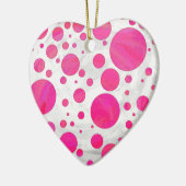 Pink Passion Polka Dot Pattern Keramik Ornament (Links)