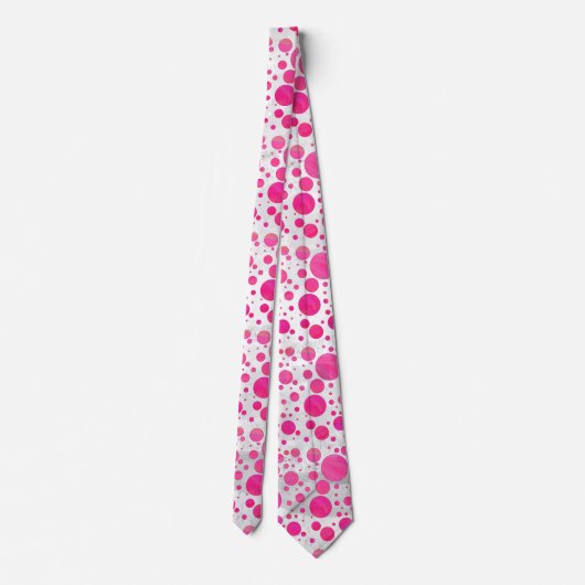Pink Passion Polka Dot Pattern Krawatte (Rückseite)