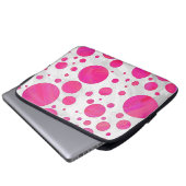 Pink Passion Polka Dot Pattern Laptopschutzhülle (Vorne Knopf)