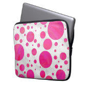 Pink Passion Polka Dot Pattern Laptopschutzhülle (Vorderseite Links)