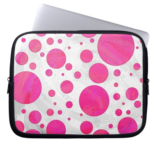 Pink Passion Polka Dot Pattern Laptopschutzhülle (Vorderseite)