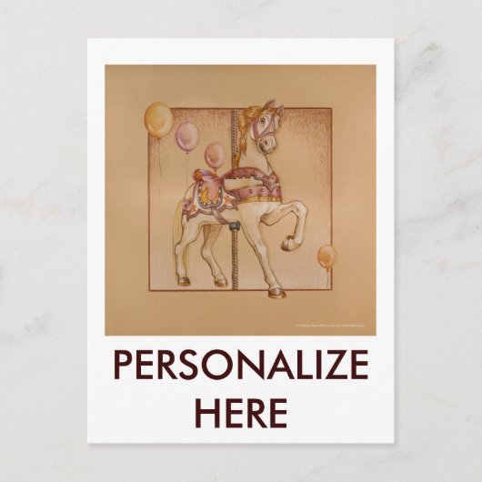 PINK PASSION PONY CAROUSEL POSTKARTE (Vorderseite)