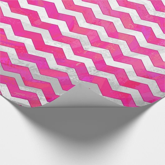 Pink Passion Zickzack Muster Geschenkpapier (Ecke)