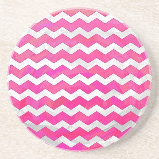 Pink Passion Zickzack Muster Getränkeuntersetzer (Vorne)