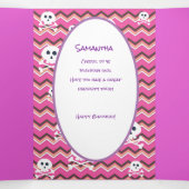 Pink Pasta Glitzer Pirate Girl Dreifach Gefaltete Karte (Innenseite Mitte)