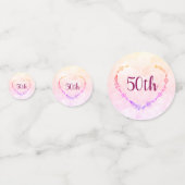 Pink Pastel 50. Geburtstagsdesign Konfetti (Vorderseiten)