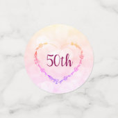 Pink Pastel 50. Geburtstagsdesign Konfetti (Klein Vorderseite)
