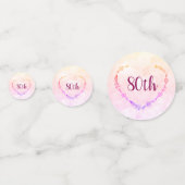 Pink Pastel 80. Geburtstagsdesign Konfetti (Vorderseiten)