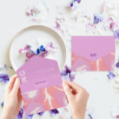 Pink Pastel Abstrakt Art Wedding All In One Einladung