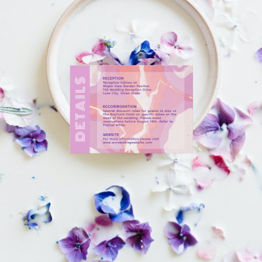 Pink Pastel Abstrakt Art Wedding Card Begleitkarte