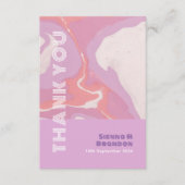 Pink Pastel Abstrakt Art Wedding Danke Karte (Vorderseite)