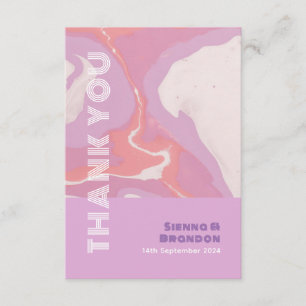 Pink Pastel Abstrakt Art Wedding Danke Karte