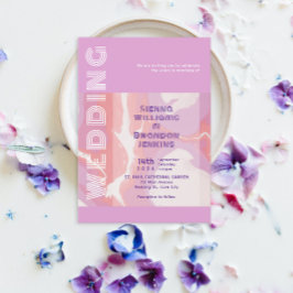 Pink Pastel Abstrakt Art Wedding Einladung