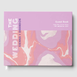 Pink Pastel Abstrakt Art Wedding Gästebuch