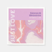 Pink Pastel Abstrakt Art Wedding Napkins Serviette (Vorderseite)