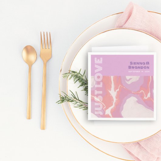 Pink Pastel Abstrakt Art Wedding Napkins Serviette
