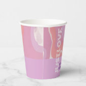 Pink Pastel Abstrakt Art Wedding Paper Cups Pappbecher (Rechts)