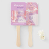 Pink Pastel Abstrakt Art Wedding Programm Handfan Fächer (Vorne und Hinten)