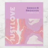 Pink Pastel Abstrakte Kunst Hochzeit Weinkarte Weinetikett (Einzelnes Label)