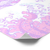 Pink Pastel Ästhetische Große Welle von Kanagawa Poster (Ecke)