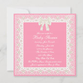 Pink Pastel Baby Girl Dusche Einladung (Rückseite)