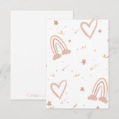 Pink Pastel Babydusche Grußkarte Dankeskarte (Vorne/Hinten)