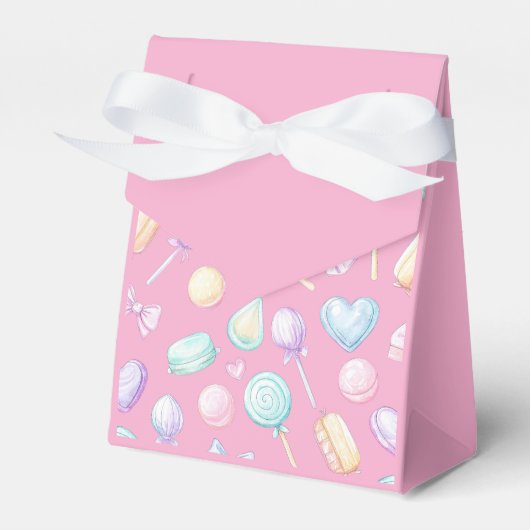 "Pink Pastel Balloon and Heart Favor Box" Geschenkschachtel (Vorderseite)