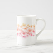 Pink Pastel Blume Aquarellmalerei Porzellantasse (Rechts)