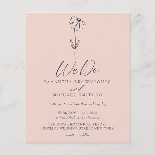 Pink Pastel Blume Botanischer Haushalt wir tun Flyer (Vorne)