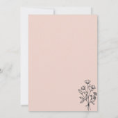 Pink Pastel Blume Bouquet Boho Einladung (Rückseite)