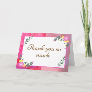 Pink Pastel Blume Vielen Dank Karte