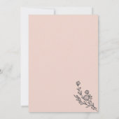 Pink Pastel Bouquet Boho Minimal Botanisch Einladung (Rückseite)